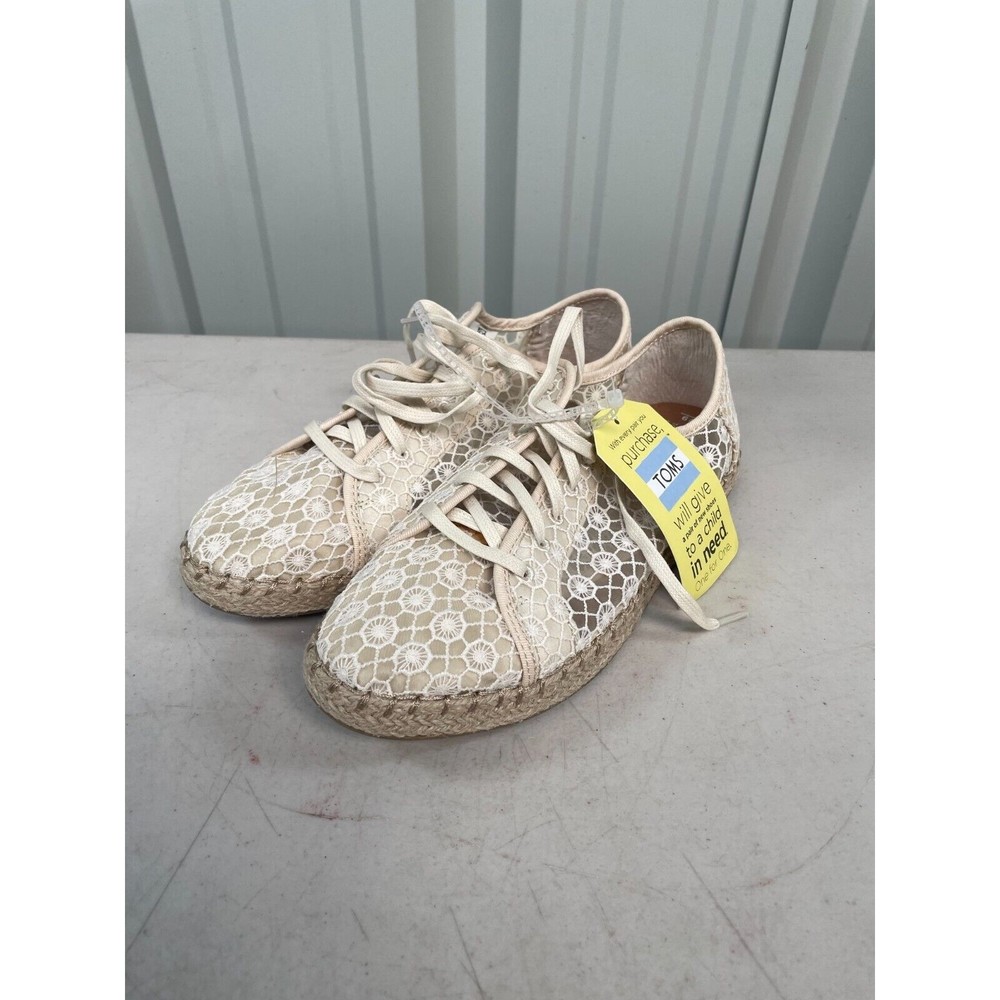 Toms Lena Natural Mosaic Mesh Slip On Shoes Womens Size 9 NEW NWT Lace Up